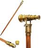 ALFA MART HT Vintage Wooden Walking Stick with Brass Telescope Handle, Extendable Spyglass Cane  39" Elegant Maritime-Inspired Design view 1
