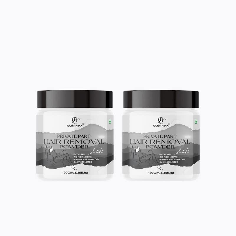Glowrima Private Part Hair Removal Powder (Lichi Fragrance) Specially Designed For Private Areas (Men & Women) 200 gms