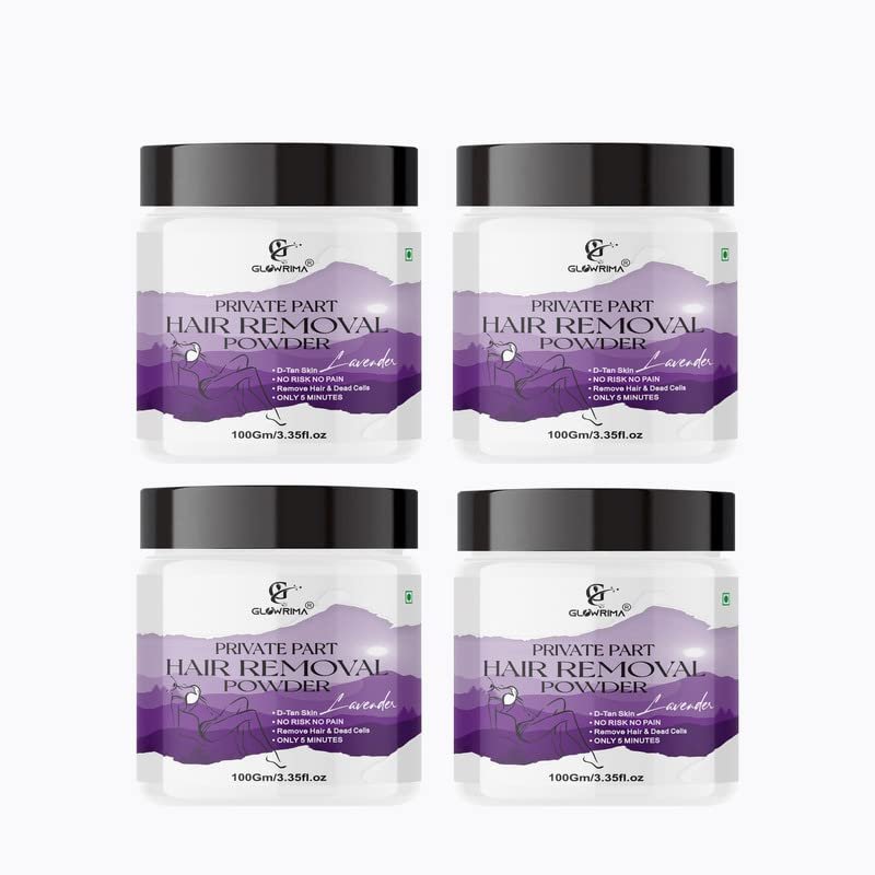 Glowrima Private Part Hair Removal Powder (Lavender Fragrance) Specially Designed For Private Areas (Men & Women) 400 gms