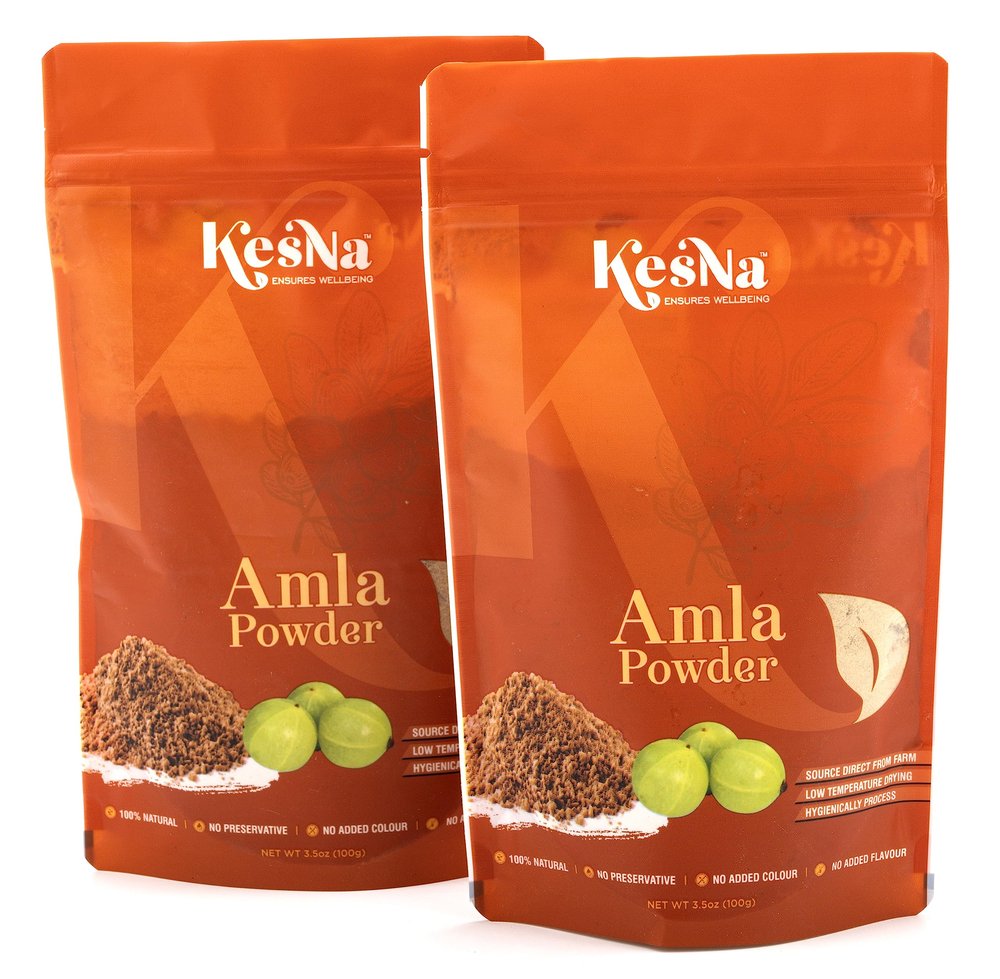 KesNa Amla Powder | 100% Pure Indian Gooseberry for Hair Growth, Skin Glow & Immunity | Rich in Vitamin C & Antioxidants | Vegan & Non-GMO | A pack of 100 grams (2 units).