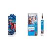 Oral-B Kids Electric Rechargeable Toothbrush, Featuring Spider Man, Extra Soft Bristles, Age 3+ & Kids Electric Rechargeable Toothbrush, Featuring Frozen Characters, Blue view 1