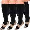 3 Pairs Plus Size Compression Socks for Women and Men Wide Calf 20-30mmhg Extra Large Knee High Support for Circulation view 1