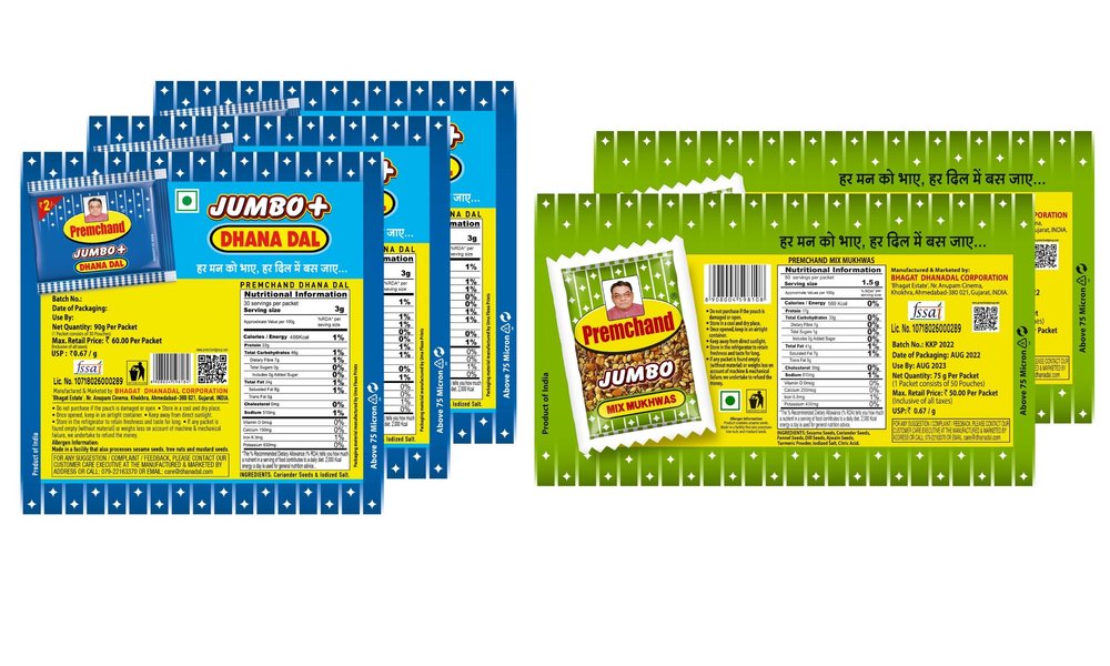 Combo Pack - Premchand Dhanadal Jumbo+ (Pack of 3) + Premchand Mix Mukhwas Jumbo (Pack of 2)