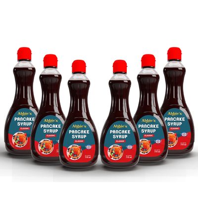 Abbie's Pancake Syrup, 710ml, Pack of 6 | Authentic American Recipe | Use on Pancakes, Waffles, Ice Creams, Crepes, French Toast