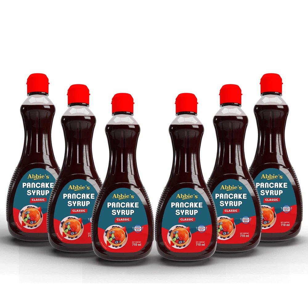 Abbie's Pancake Syrup, 710ml, Pack of 6 | Authentic American Recipe | Use on Pancakes, Waffles, Ice Creams, Crepes, French Toast