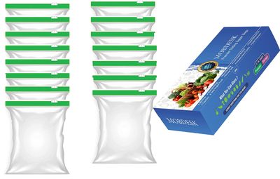 MOBDESK Zip Lock Pouches, Zip Lock Bag for Storage, Freezer Re-usable Zipper Bags, Ziplock Bags for Fridge Storage, Zip Lock Bags (Set of 15)- Ur-657