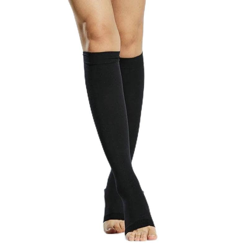 Medical Antiskid Varicose Veins, Graduate Calibrated, Compression Socks, Stocking Improve Blood Circulation, Varicose Vein, Swollen, Aching Legs, Pain Relief, Edema, Sore Legs, Compression Sleeve with Anti Slip Grade-III (L, Black)