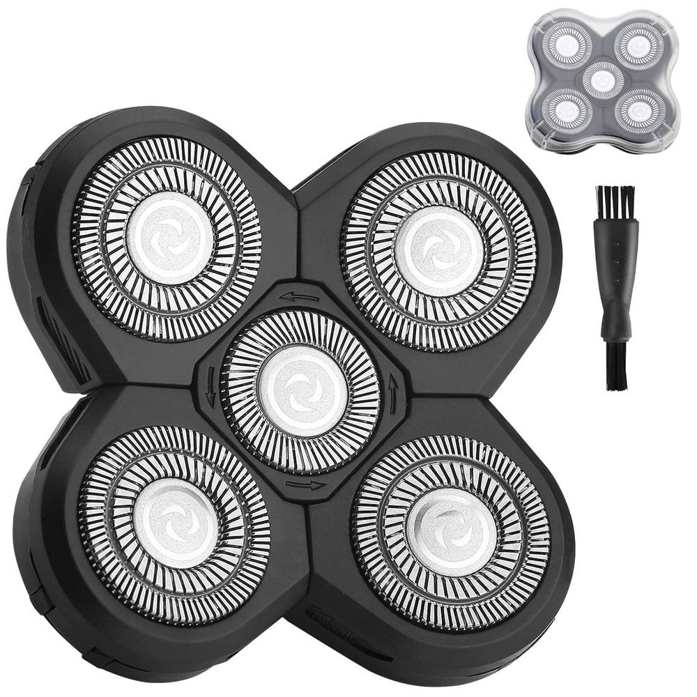 FOXSONIC 5 Blades Head Shaver Replacement Heads for Many Main Brands Bald Men Head Shaver Blades