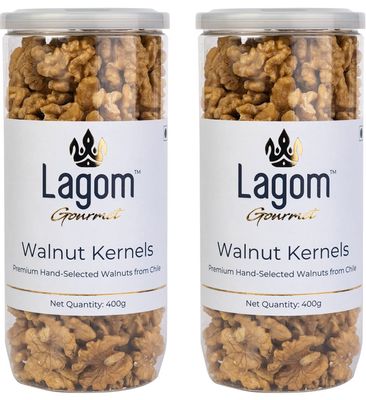 Lagom Gourmet Chilean Walnut Kernels 800g | All Natural | No Preservatives | No Additives | Gluten Free | Vegan | Plant Based | Non GMO | Walnuts Dry Fruit | Walnuts Without Shell | Akhrot Giri