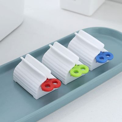 3 in Pack Multi-Purpose Tube Squeezer Tool, Toothpaste Squeezer with Rolling Tube Toothpaste Holder, Toothpaste Extruder Dispenser Toothpaste Seat Holder, Toilet Bath Room Tubular Aid Accessories