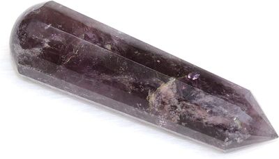 Jet Natural Massager Wand 16 Faceted For Stick Point Treatment Reiki Healing (Amethyst Massager 8-10 cm)