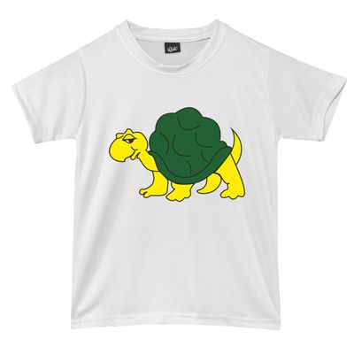 RISH Tshirt for Boys and Kids | Soft Quick Dry Tshirts - Slow Tortoise Printed Casuals - White Tshirt 5-6 Years