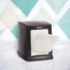 KWEL Double Side Cube Table Top L-Fold Tissue Paper Holder Dispenser Tissue Box Holder for Dining Table, Napkin Holder Boxwith 2 Packets (200 Tissues) - Black view 1