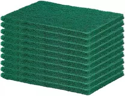 GLAMAXY Durable Heavy Duty Scour Pad General Purpose Scrub Sponge Scouring Pad Scrub Pad (Regular, Pack of 10)