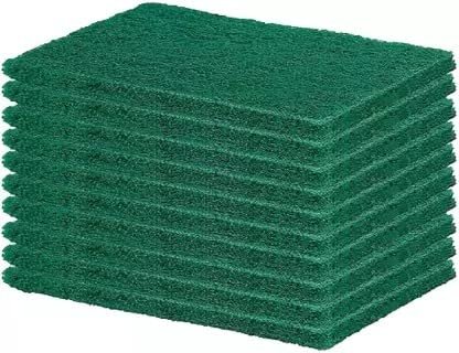 GLAMAXY Durable Heavy Duty Scour Pad General Purpose Scrub Sponge Scouring Pad Scrub Pad (Regular, Pack of 10)