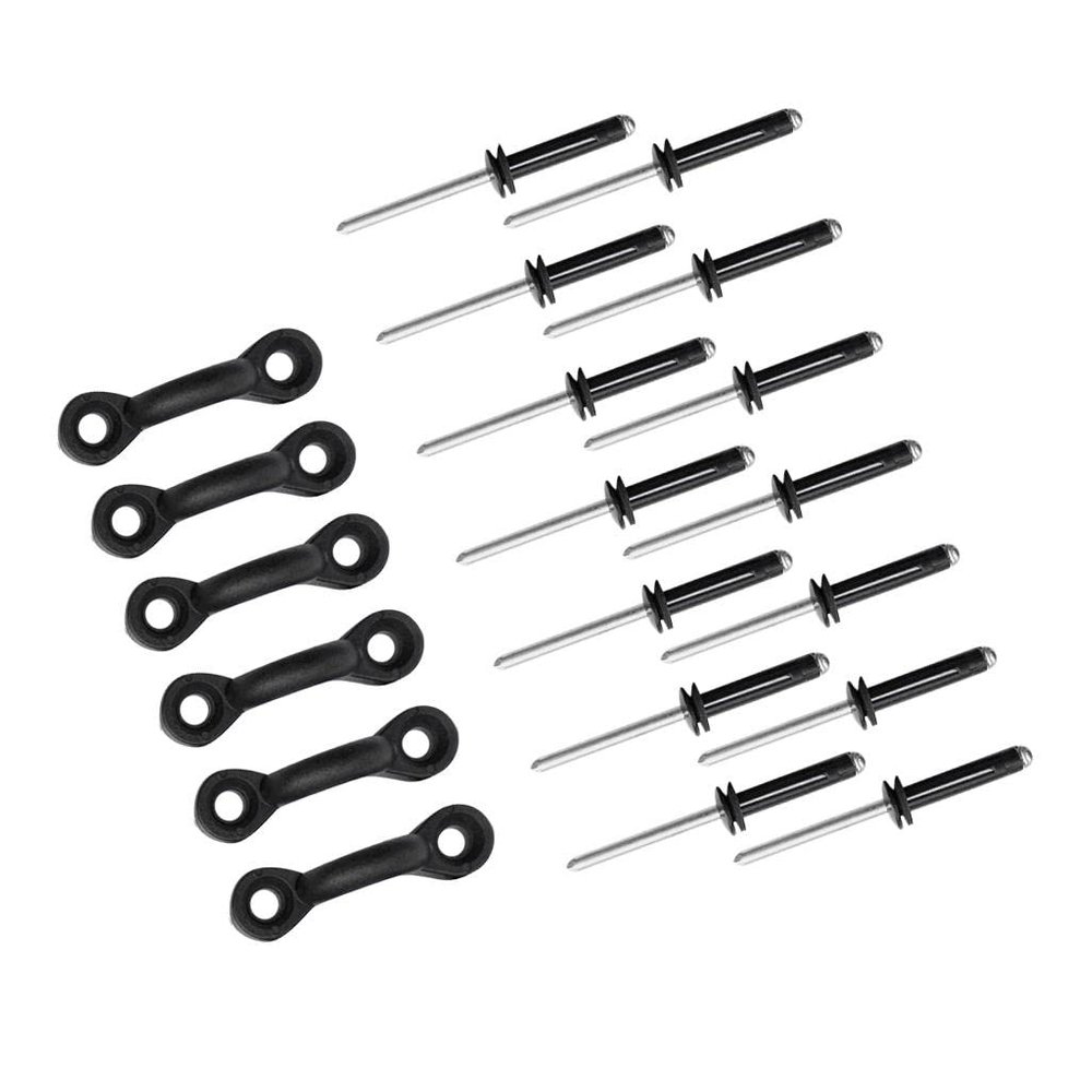 CALANDIS 6 Pieces C Buckle Pad Eyes + 12 Pieces Tri-fold Rivets (with Flat Or Round Washers) Kayak Accessory
