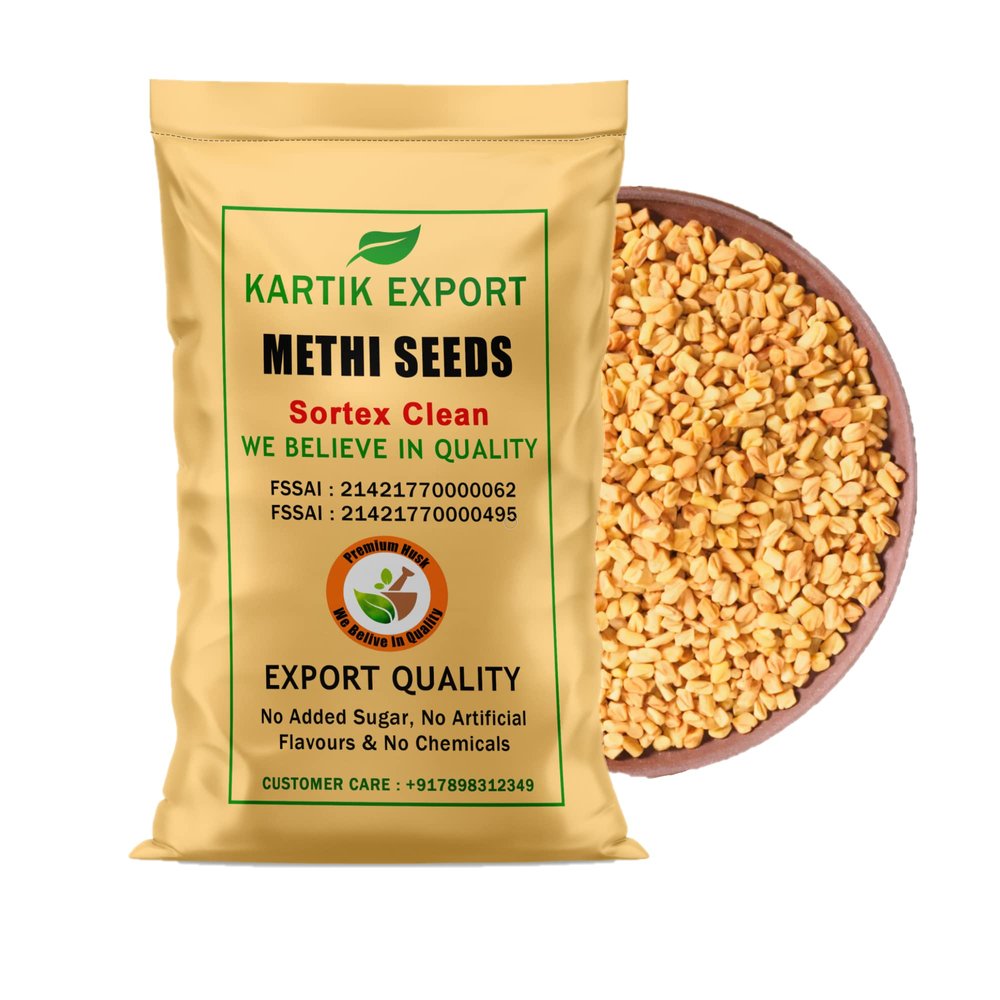 Kartik Export Whole Methi Seeds | Fenugreek Seeds - 5 KG