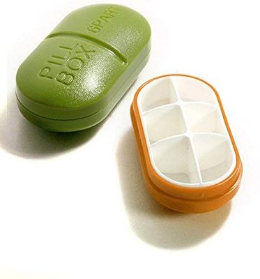 GLIVE (LABEL) Pocket Pill/Medicine Storage Box/Organiser Portable Travel Kits,Dust-Proof Box for Pills/Vitamin/Supplements Daily Reminders of 4 Times (2)