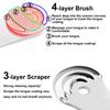 Moosec Tongue Scraper Cleaner, Get Rid of White Tongue, 100% BPA Free - 1 Set Comes 2 Silicone Tongue Brushes view 4