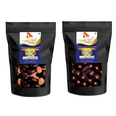 Leeve Dry Fruits Brand Chocolates | Combo Pack | Almond Chocolate Coated | Nuts | 800 gram Pack | Chocolate Covered Dates | Fruit Nut Chocolate | Nutties Packs | Celebration