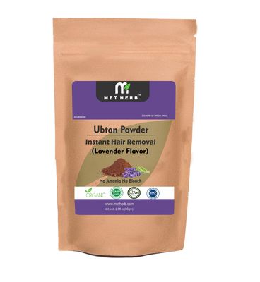 MET HERB Ubtan Powder(Lavender Flavor) Instant Hair Removal product-60g/Life is good with no hair!