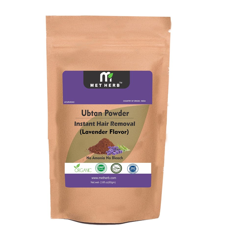 MET HERB Ubtan Powder(Lavender Flavor) Instant Hair Removal product-60g/Life is good with no hair!