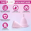 everteen Reusable Menstrual Cup Small Size for Women (16ml) with Pouch, Ultra Soft & Rash Free, 12 hours Leak-Proof Protection, No Discomfort or Leakage - Pack of 2 view 3