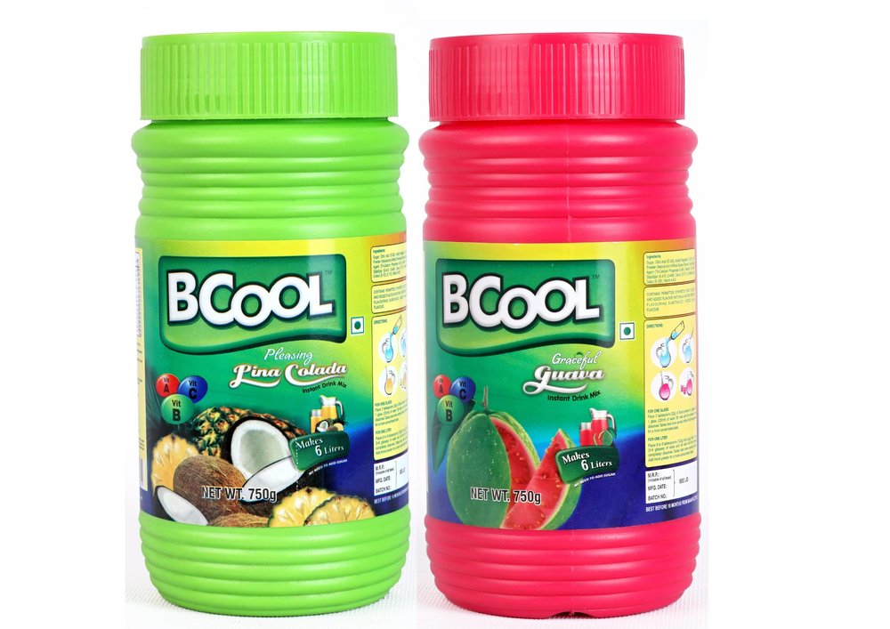 Bcool instant pinacolada & guava drink mix powder refreshing summer beverage | tasty and healthy hydration for energy and immunity | easy to make ideal for kids adults (each 750g, pack of 2)