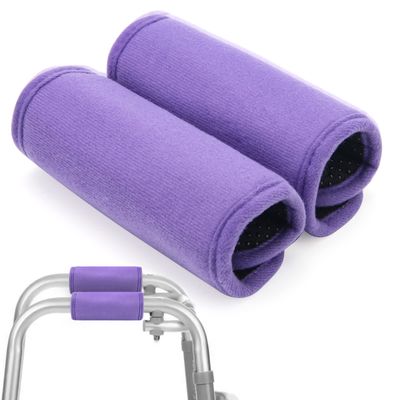 2 Pack Walker Hand Grips Cover, Coldairsoap Walker Cushion Hand Grips For Rolling Wheelchair, Elderly Grippers, Rollator Handle(Purple) (purple)