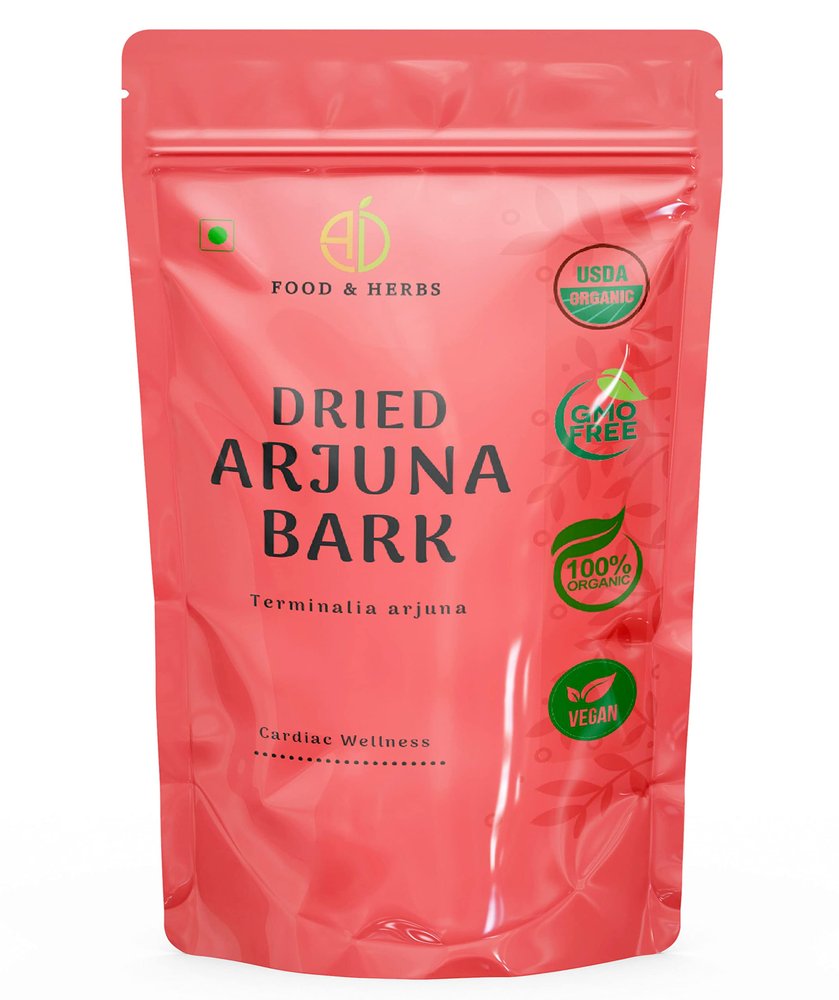 A D Food & Herbs Dried Arjuna Bark/Terminalia Arjuna/Arjun Ki Chaal (250 Gms x pack of 2)