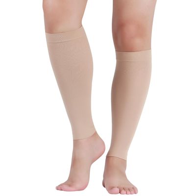 20-30 mmHg Medical Compression Calf Sleeve for Men and WomenBeige,M