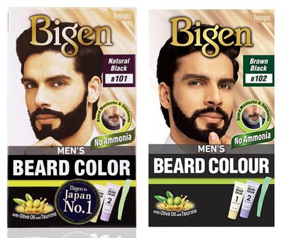 Bigen Men's Beard Color, 40g - Natural Black B101 (Pack of 1) & Bigen Men's Beard Color, 40g - Brownish Black B102 (Pack of 1)
