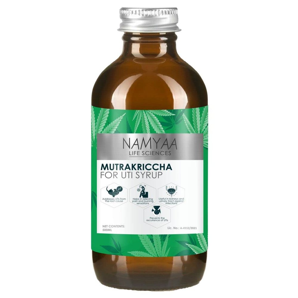 Namyaa Mutrakriccha Syrup for UTI - Fast relief of UTI Pain, Burning & Urgency | Strengthens Urinary Tract | Fast-Acting, Detoxifying, Flush Impurities, Clear System