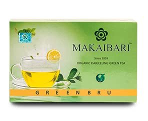 Makaibari Green Bru Darjeeling | Tea Bags| USDA Certified Premium Green Tea | Anti-Oxidants, Immunity Booster | 100% Organic | 100 Tea bags
