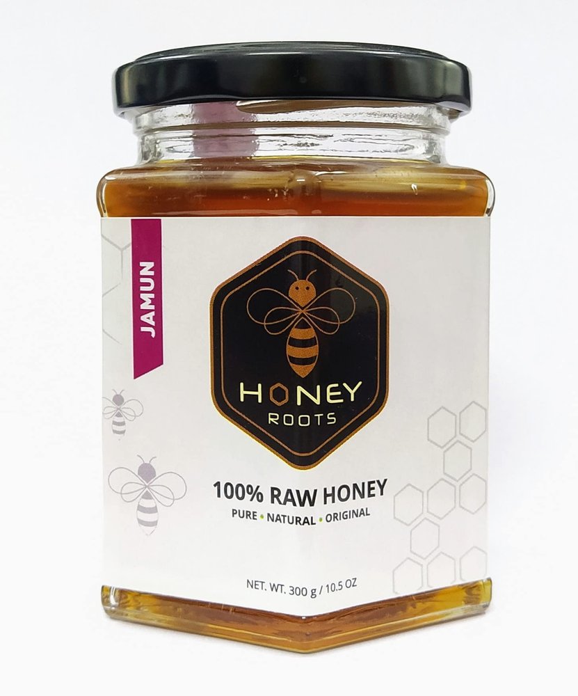 HR HONEY ROOTS Jamun Raw Honey-Pure,Organic,And Unprocessed Straight From The Beehives-300Gm