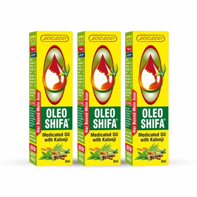 LooLoo Oleo Shifa Medicated Oil with Kalonji - Pack of 3 8ml each
