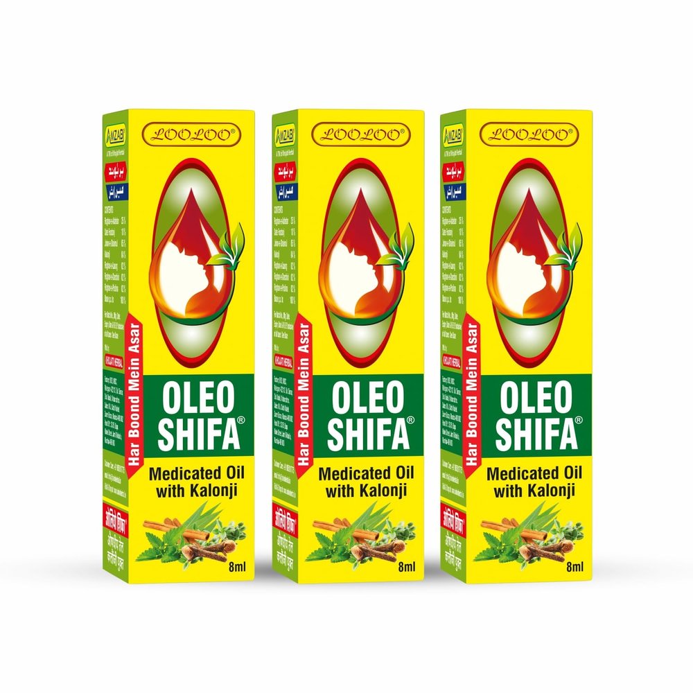 LooLoo Oleo Shifa Medicated Oil with Kalonji - Pack of 3 8ml each