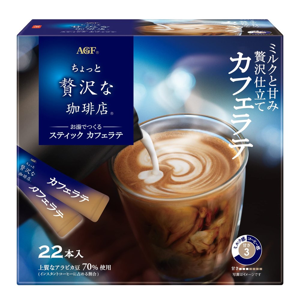 AGF A Slightly Luxurious Coffee Shop Stick Cafe Latte 22 Sticks | Made in Japan | Japanese Coffee