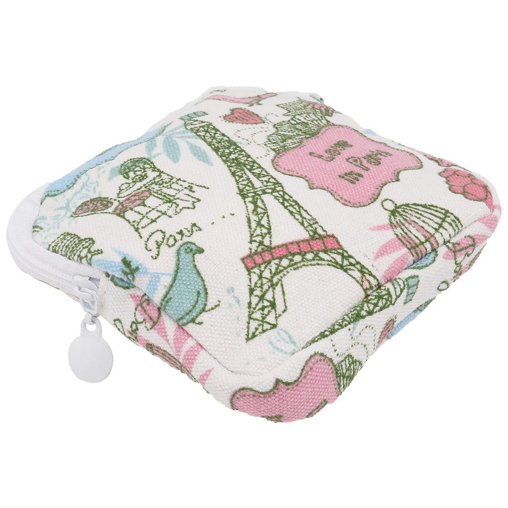 FOMIYES Zipper Sanitary Napkin Bag for Girls Women Tampon Storage Bag Sanitary Pad Organizer Menstrual Pad Pouch Travel Size Period Bag (Tower and Bird)