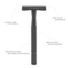 CSB Double Edge Safety Razor for Men and Women with Exquisite Handle | Brass Handle | Zinc Alloy Razor Head | Eco Friendly and Zero Waste Reusable | Metal Long Handle with 20 Blades (Matte Black) view 2