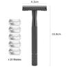 CSB Double Edge Safety Razor for Men and Women with Exquisite Handle | Brass Handle | Zinc Alloy Razor Head | Eco Friendly and Zero Waste Reusable | Metal Long Handle with 20 Blades (Matte Black) view 3