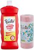 Amazon Brand - Presto! Non-woven Kitchen Towel Roll - 80 Pulls (Red) & Amazon Brand - Presto! Disinfectant Bathroom Cleaner - 1 L (Lemon) view 1