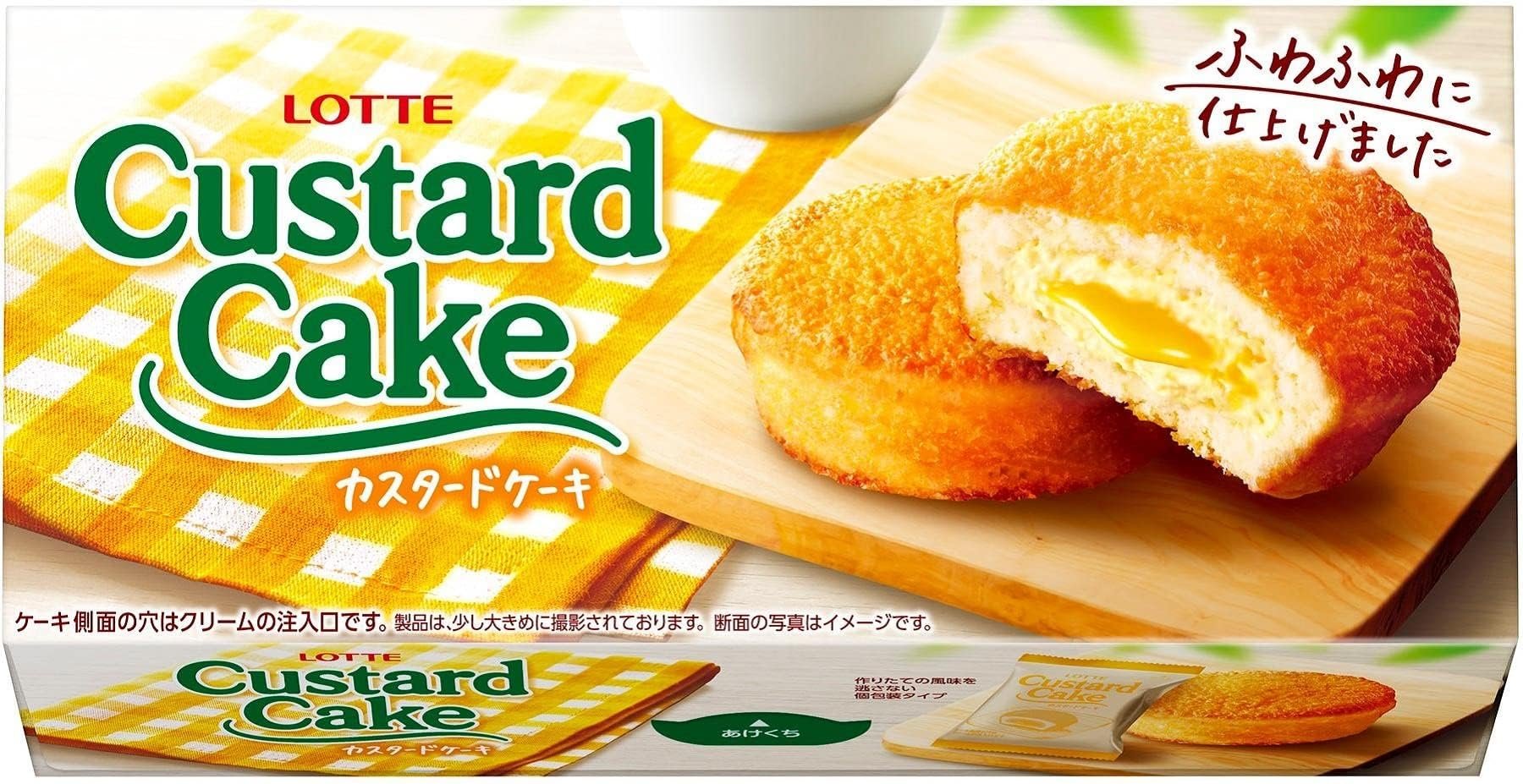 Lotte Custard Cake 1 Box | 6 Pieces | Made in Japan