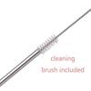 Pack of 4 Reusable Stainless Steel Metal Straws - (Straight) with Brush - Straws for Cold Drink Milk Shake Thick Shake view 3