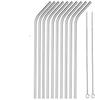 Steel Straws, Bended Stainless Steel Straws for Drinking, Extra Wide Straws for Smoothie, Milkshake Straw, Cold Drink Straw,Reusable Straws, BPA Free, 8 inch Long (Pack of 10) view 1