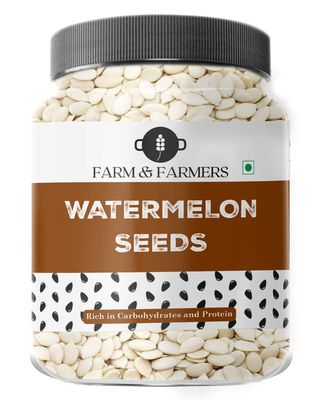 Farm & Farmers Raw Watermelon Seeds 1Kg - Natural Watermelon Seeds for Eating High in Protein, Potassium, Magnesium & Iron Magaj Beej Tarbooj Seed for Energy