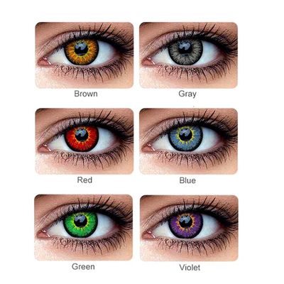 Diamond Eye 6-pair-monthly-colored Brwon Grey Red Blue Green Violet contact-lens Monthly zero power-for-eyes for women girls men