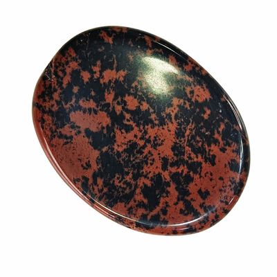 9Dzine Mahogany Obsidian Jasper Thumb Worry Stone for reiki healing crystals Palm Stone original Vastu Meditation Gemstone Face Massager Feng Shui Spiritual Pocket Stone