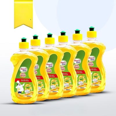 Cleankind Dishwash Gel | Pack of 6 500ml Dish Cleaning Gel | Liquid Kitchen Soap | Leaves No Residue | Regular Kitchen Use / 500ml x 6