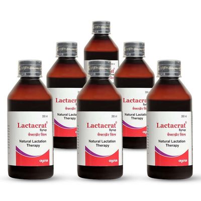 Cratus Lactacrat Syrup Maternity Aid Improved Breast Feeding Lactation Milk Production for Women, Saunf Flavour (Pack of 6)